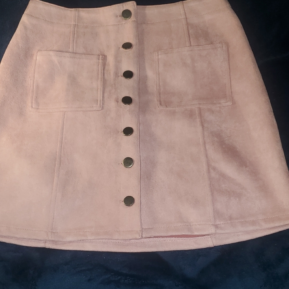 Stylish Baby Pink Button-Front Skirt